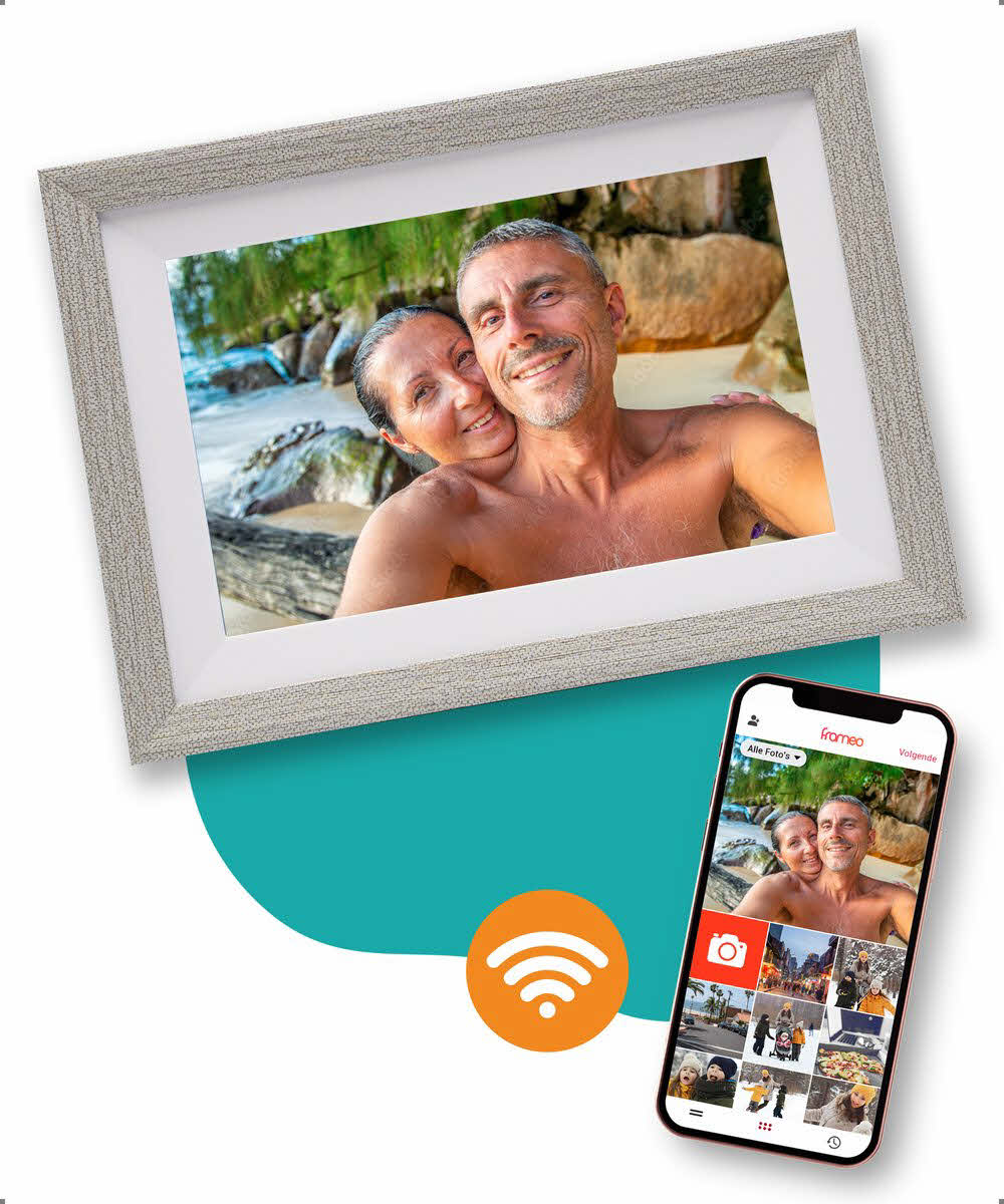 Digitale Wit/Zilver 10 inch - WiFi - Frameo app - Pora & Co