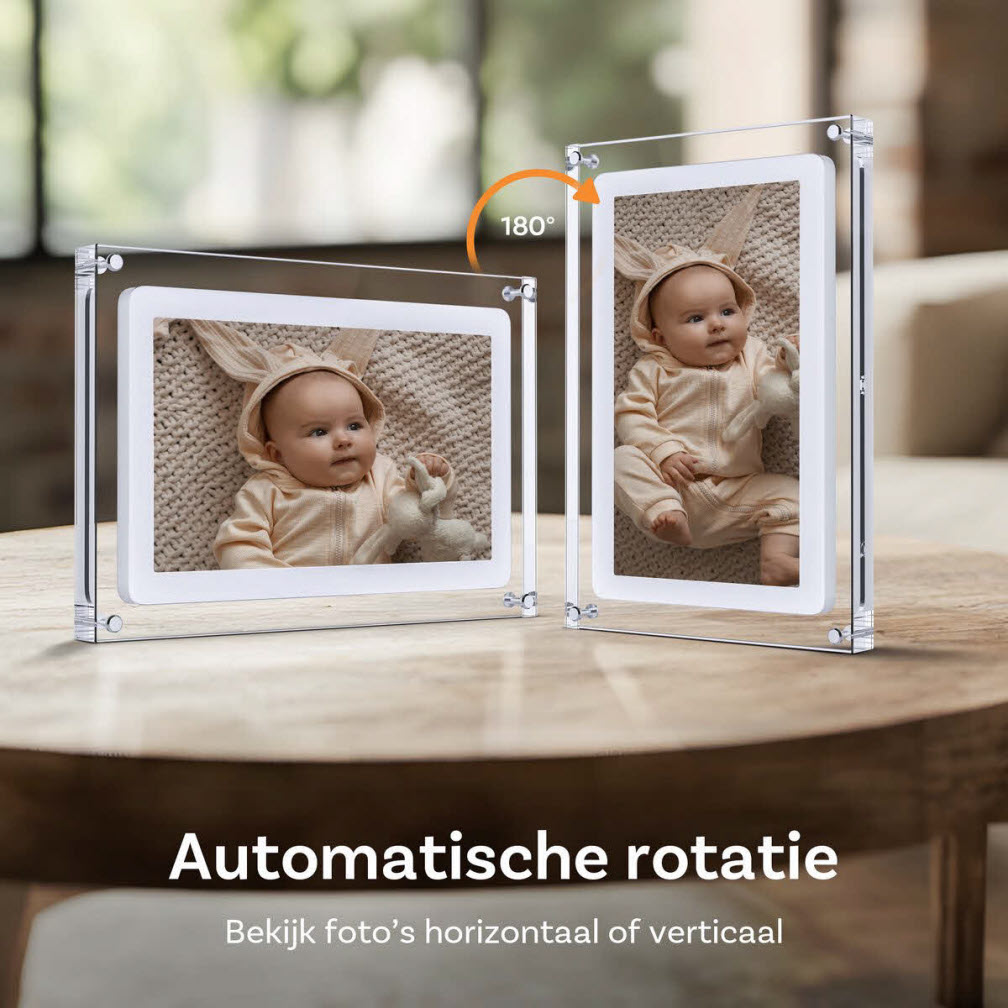 Digitale Fotolijst, WiFi 10,1 Inch Fotolijst Ingebouwde 32 GB Opslag Bewegingssensor Automatische Rotatie Gebruik Sd Kaart Usb Driver 1280x800 Aanraakscherm Deel Momenten Direct Via De 781277393